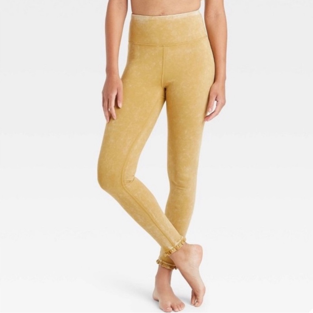 Joy lab, yellow,  ruffle activewear pants. New with tags, never worn.